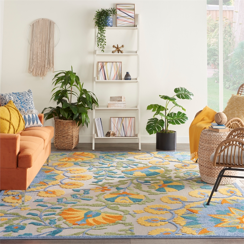 Nourison Aloha 9' x 12' Multicolor Outdoor Indoor/Outdoor Rug