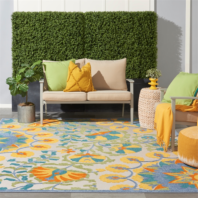 Nourison Aloha 9' x 12' Multicolor Outdoor Indoor/Outdoor Rug