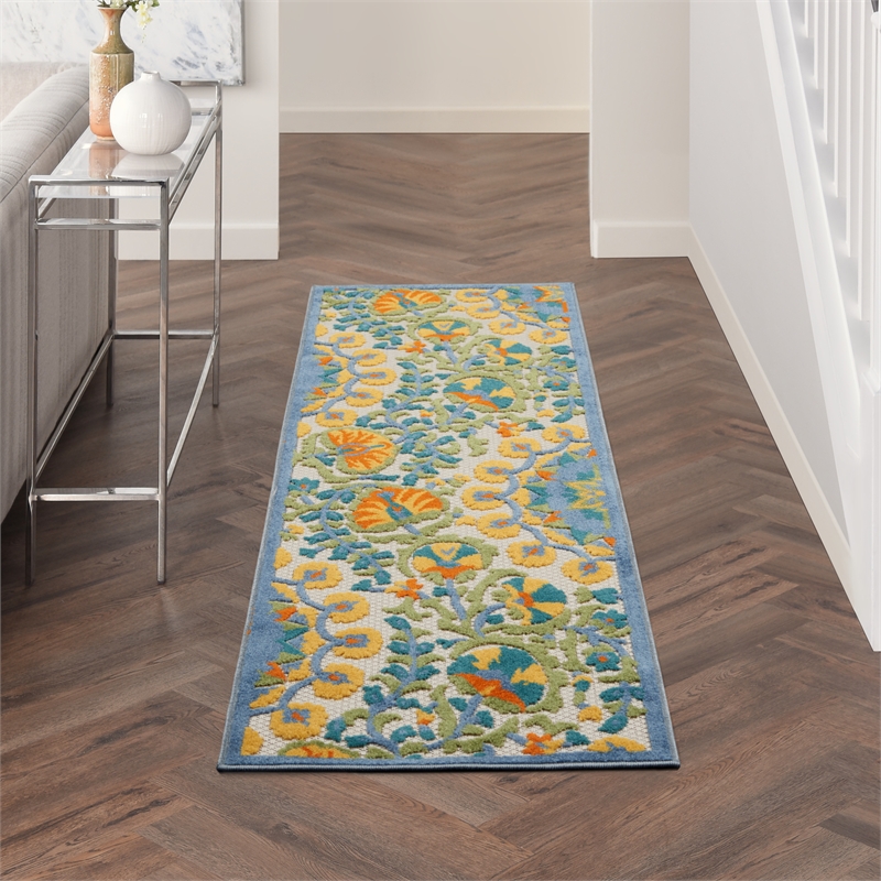 Nourison Aloha 2' x 6' Multicolor Outdoor Indoor/Outdoor Rug
