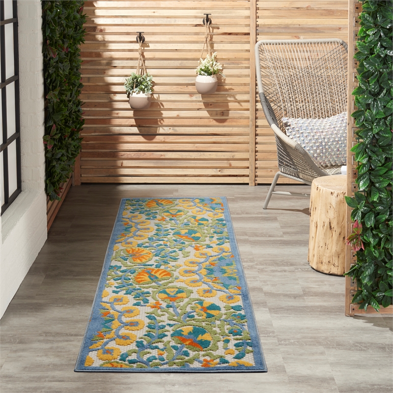 Nourison Aloha 2' x 6' Multicolor Outdoor Indoor/Outdoor Rug