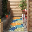 Nourison Aloha 6' Runner Multicolor Fabric Tropical Area Rug (6' Runner)
