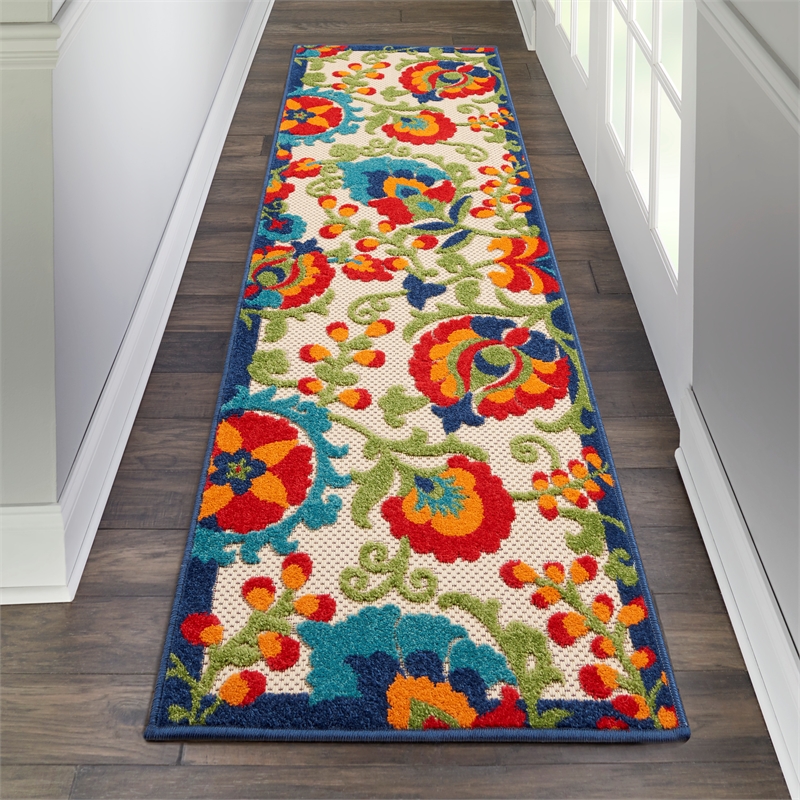 Nourison Aloha 2' x 6' Multicolor Outdoor Indoor/Outdoor Rug