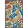 Nourison Aloha 3' x 4' Ivory Multicolor Fabric Tropical Area Rug (3' x 4')