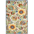 Nourison Aloha 3' x 4' Ivory Multicolor Fabric Farmhouse Area Rug (3' x 4')