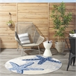 Nourison Aloha 4' x round Blue/Grey Outdoor Indoor/Outdoor Rug Polypropylene