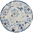 Nourison Aloha 4' x Round Blue Gray Fabric Farmhouse Area Rug (4' Round)