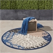 Nourison Aloha 4' x ROUND Fabric Indoor/Outdoor Rug in Blue/Multi-Color