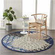 Nourison Aloha 4' x ROUND Fabric Indoor/Outdoor Rug in Blue/Multi-Color