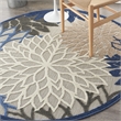 Nourison Aloha 4' x ROUND Fabric Indoor/Outdoor Rug in Blue/Multi-Color