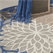 Nourison Aloha 4' x ROUND Fabric Indoor/Outdoor Rug in Blue/Multi-Color