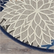 Nourison Aloha 4' x ROUND Fabric Indoor/Outdoor Rug in Blue/Multi-Color