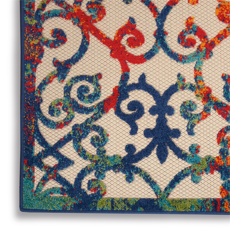 Nourison Aloha 10' x 14' Multicolor Outdoor Indoor/Outdoor Rug Polypropylene