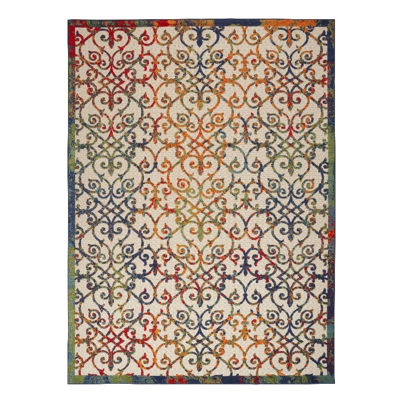 Nourison Aloha 10' x 14' Multicolor Outdoor Indoor/Outdoor Rug Polypropylene