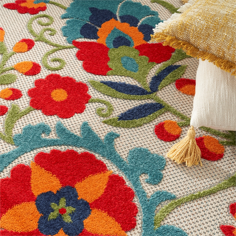 Nourison Aloha 10' x 14' Multicolor Fabric Farmhouse Area Rug (10' x 14')