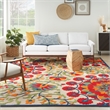 Nourison Aloha 10' x 14' Red/Multi Outdoor Indoor/Outdoor Rug Polypropylene