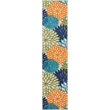 Nourison Aloha 10' Runner Multicolor Fabric Tropical Area Rug (10' Runner)