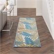 Nourison Aloha 8' Runner Ivory Multicolor Fabric Tropical Area Rug (8' Runner)