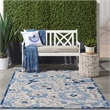 Nourison Aloha 5' x 8' Blue Gray Fabric Farmhouse Area Rug (5' x 8')