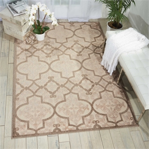 Nourison Aloha 5'3&quot x 7'5&quot Cream Outdoor Indoor/Outdoor Rug