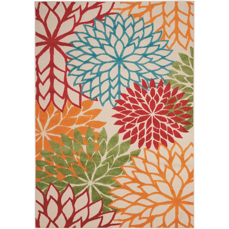 Nourison Aloha 5' x 8' Green Fabric Tropical Area Rug (5' x 8')