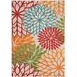 Nourison Aloha 5' x 8' Green Fabric Tropical Area Rug (5' x 8')