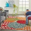 Nourison Aloha 5' x 8' Green Fabric Tropical Area Rug (5' x 8')
