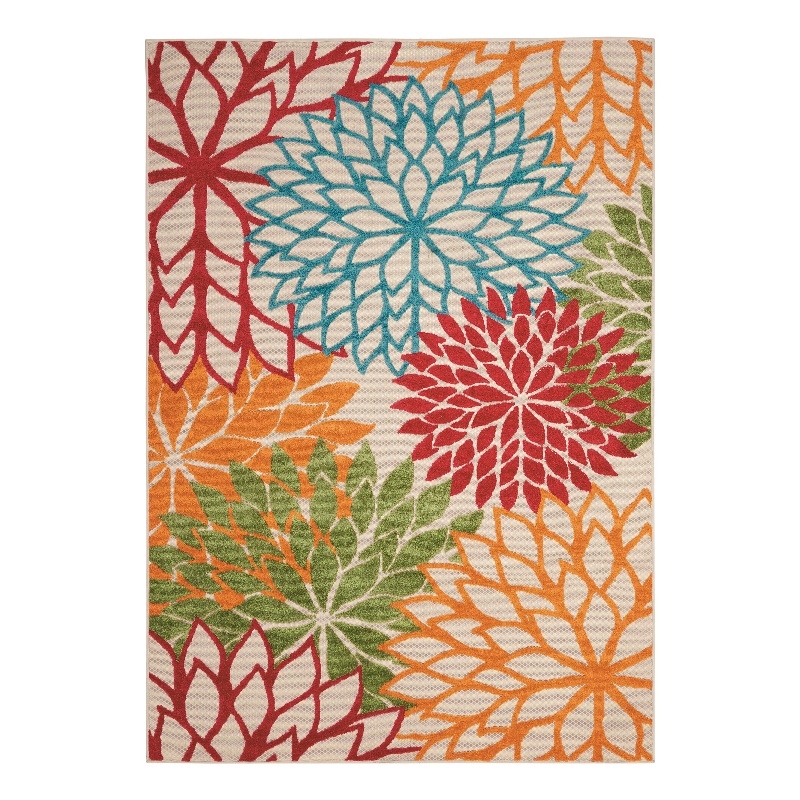 Nourison Aloha 5' x 8' Green Fabric Tropical Area Rug (5' x 8')