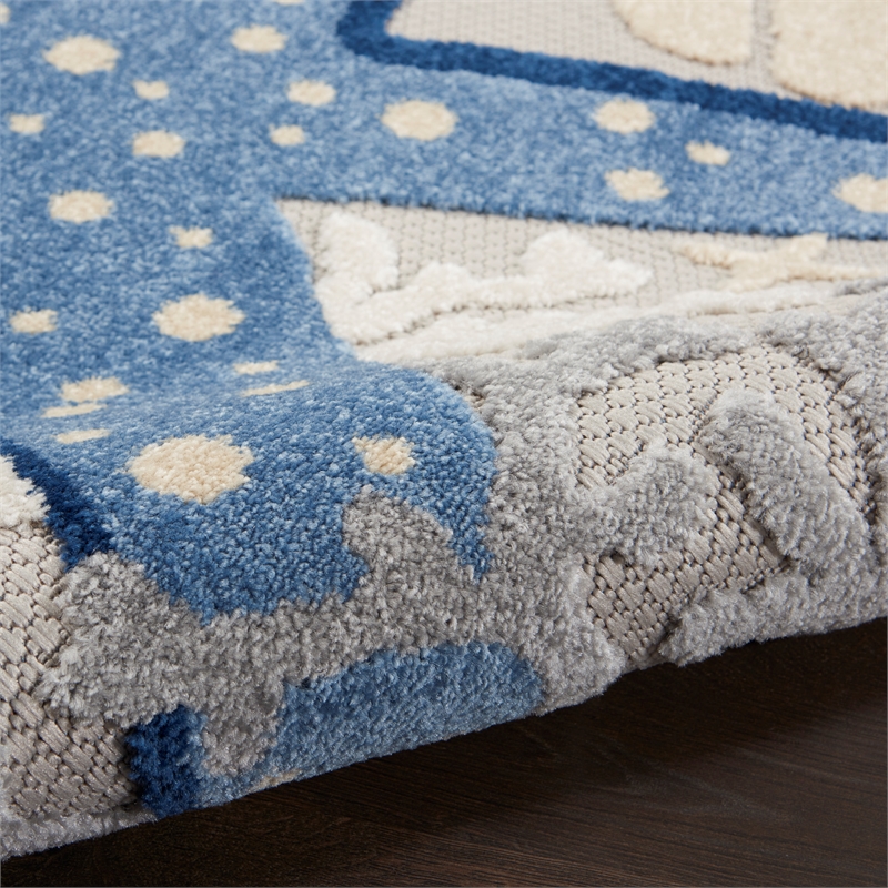 Nourison Aloha 12' x 15' Blue/Grey Outdoor Indoor/Outdoor Rug Polypropylene