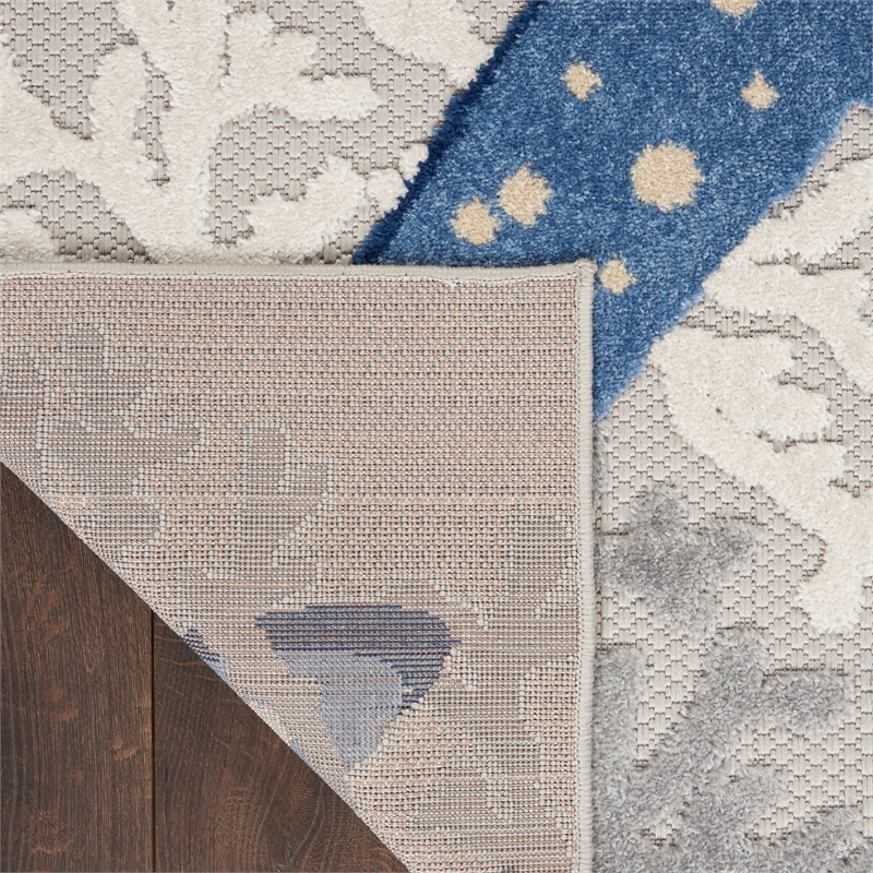 Nourison Aloha 12' x 15' Blue/Grey Outdoor Indoor/Outdoor Rug Polypropylene