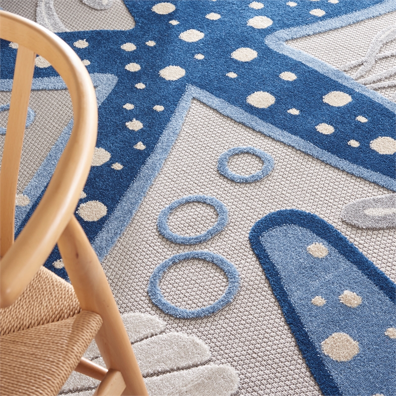 Nourison Aloha 12' x 15' Blue/Grey Outdoor Indoor/Outdoor Rug Polypropylene