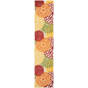 Nourison Aloha 10' Runner Red Multicolored Fabric Tropical Area Rug (10' Runner)