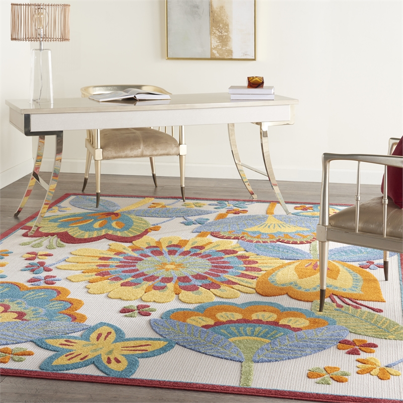 Nourison Aloha 12' x 15' Multicolor Outdoor Indoor/Outdoor Rug Polypropylene