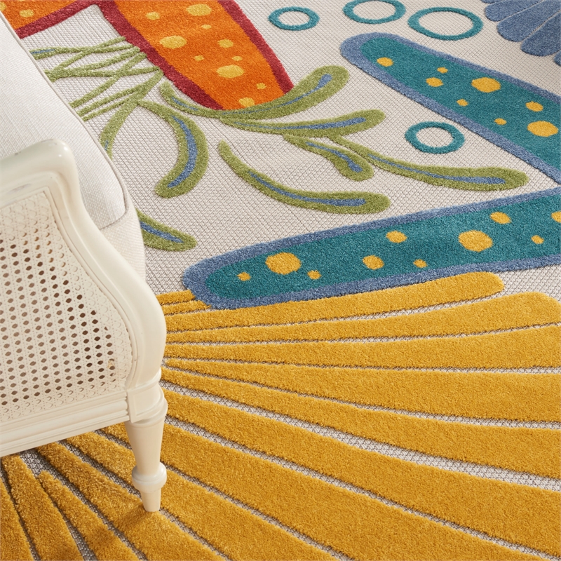 Nourison Aloha 12' x 15' Multicolor Outdoor Indoor/Outdoor Rug Polypropylene