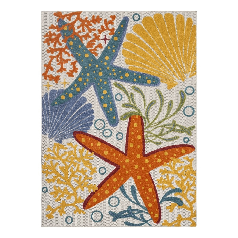 Nourison Aloha 12' x 15' Multicolor Outdoor Indoor/Outdoor Rug Polypropylene