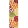 Nourison Aloha 8' Runner Red Multicolored Fabric Tropical Area Rug (8' Runner)