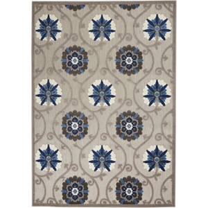 Nourison Aloha 3'6&quot x 5'6&quot Gray/Blue Outdoor Indoor/Outdoor Rug