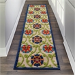 Nourison Aloha 2' x 6' Blue/Multicolor Outdoor Indoor/Outdoor Rug