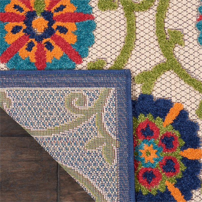 Nourison Aloha 2' x 6' Blue/Multicolor Outdoor Indoor/Outdoor Rug