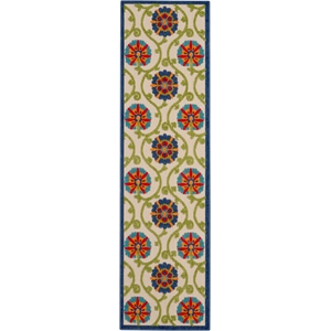 Nourison Aloha 2' x 6' Blue/Multicolor Outdoor Indoor/Outdoor Rug