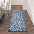 Nourison Aloha 12' Runner Ivory Navy Fabric Tropical Area Rug (12' Runner)