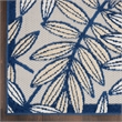 Nourison Aloha 12' Runner Ivory Navy Fabric Tropical Area Rug (12' Runner)