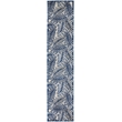 Nourison Aloha 12' Runner Ivory Navy Fabric Tropical Area Rug (12' Runner)