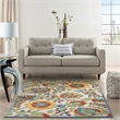 Nourison Aloha 4' x 6' Ivory Multicolor Fabric Farmhouse Area Rug (4' x 6')