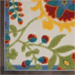 Nourison Aloha 4' x 6' Ivory Multicolor Fabric Farmhouse Area Rug (4' x 6')