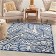 Nourison Aloha 4' x 6' Ivory Navy Fabric Tropical Area Rug (4' x 6')