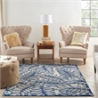 Nourison Aloha 4' x 6' Ivory Navy Fabric Tropical Area Rug (4' x 6')