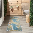 Nourison Aloha 6' Runner Ivory Multicolor Fabric Tropical Area Rug (6' Runner)