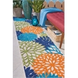 Nourison Aloha 12' Runner Multicolor Fabric Tropical Area Rug (12' Runner)