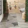 Nourison Aloha 2' x 6' Silver Grey Outdoor Indoor/Outdoor Rug