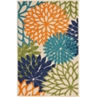 Nourison Aloha 3' x 4' Multicolor Fabric Tropical Area Rug (3' x 4')